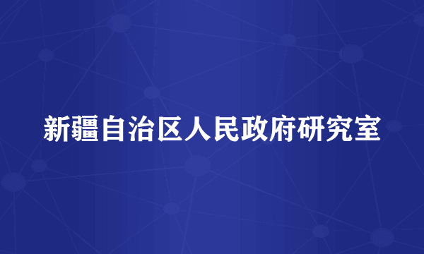 新疆自治区人民政府研究室