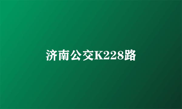 济南公交K228路