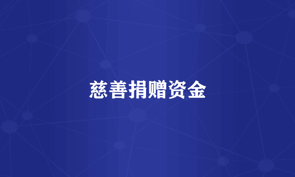 慈善捐赠资金