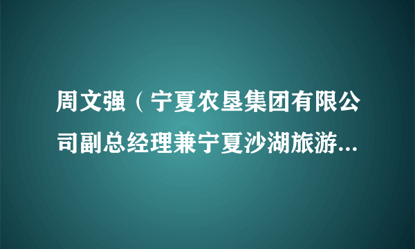 周文强（宁夏农垦集团有限公司副总经理兼宁夏沙湖旅游股份有限公司党委书记、董事长）