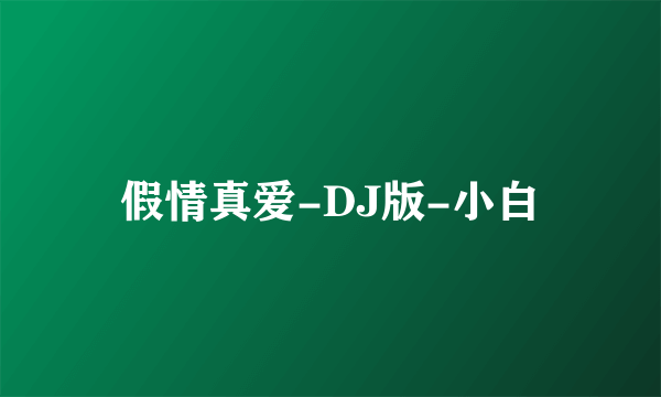假情真爱-DJ版-小白