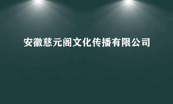 安徽慈元阁文化传播有限公司
