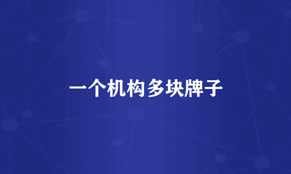 一个机构多块牌子