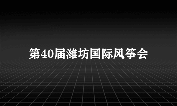 第40届潍坊国际风筝会
