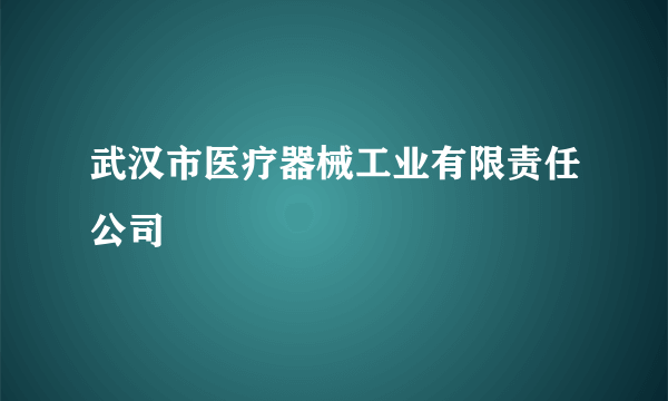 武汉市医疗器械工业有限责任公司