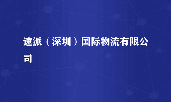 速派（深圳）国际物流有限公司