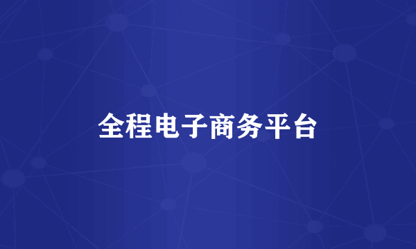 全程电子商务平台