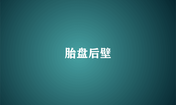 胎盘后壁