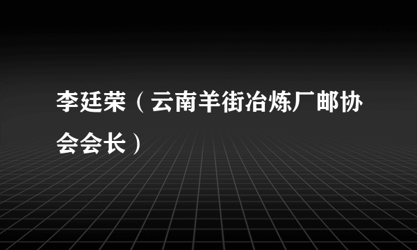李廷荣（云南羊街冶炼厂邮协会会长）