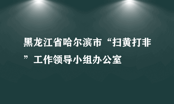黑龙江省哈尔滨市“扫黄打非”工作领导小组办公室