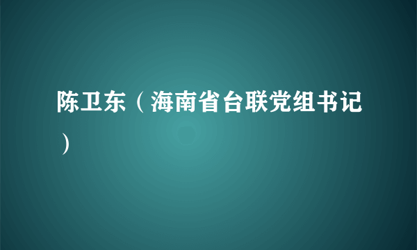 陈卫东（海南省台联党组书记）