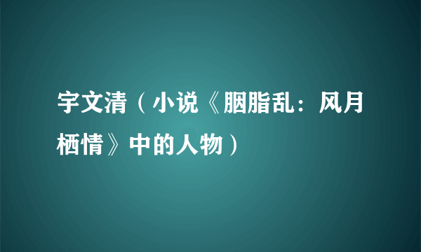 宇文清（小说《胭脂乱：风月栖情》中的人物）