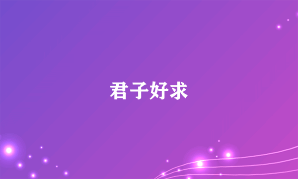 君子好求