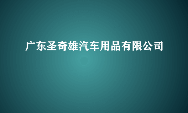 广东圣奇雄汽车用品有限公司