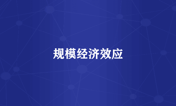 规模经济效应