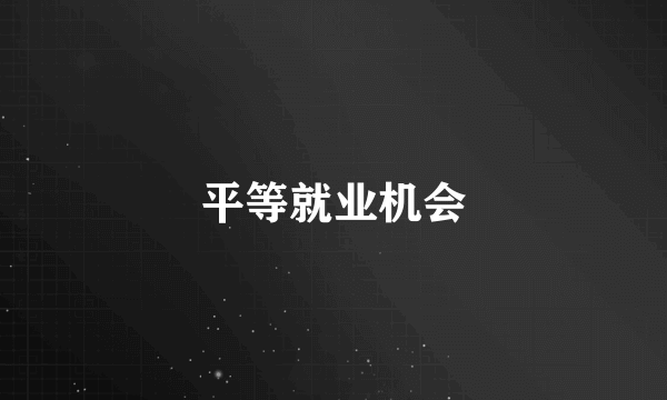平等就业机会
