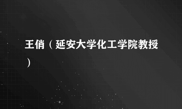 王俏（延安大学化工学院教授）