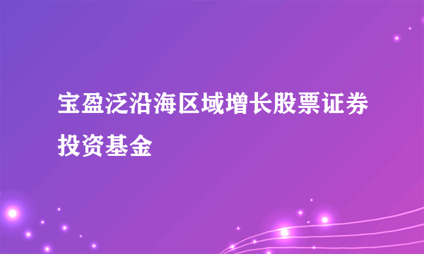 宝盈泛沿海区域增长股票证券投资基金