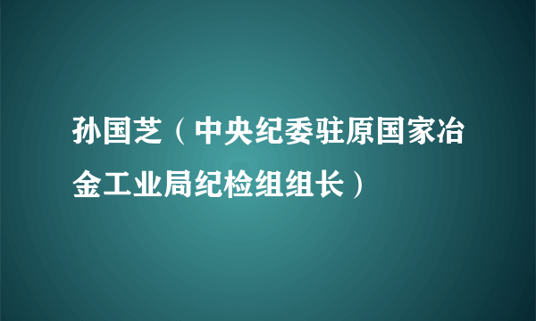 孙国芝（中央纪委驻原国家冶金工业局纪检组组长）