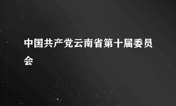 中国共产党云南省第十届委员会