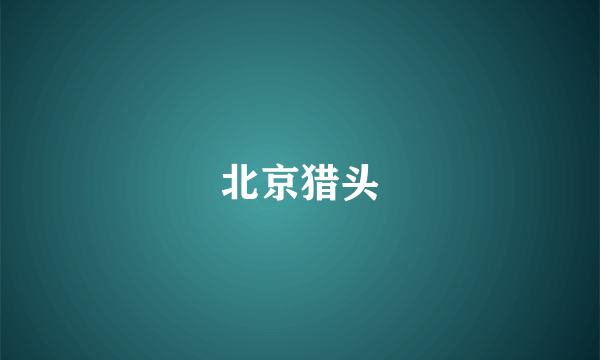 北京猎头