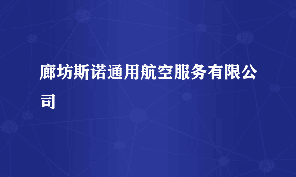 廊坊斯诺通用航空服务有限公司