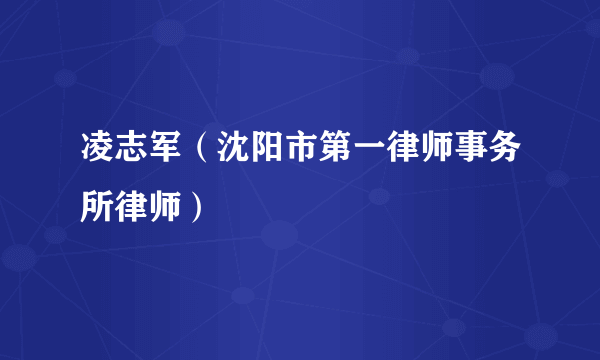 凌志军（沈阳市第一律师事务所律师）