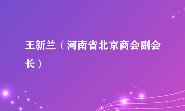 王新兰（河南省北京商会副会长）