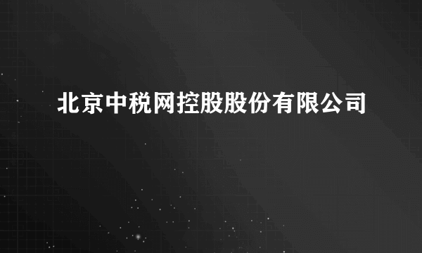 北京中税网控股股份有限公司