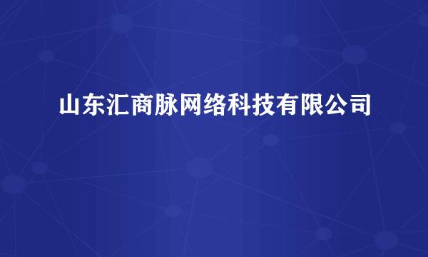 山东汇商脉网络科技有限公司