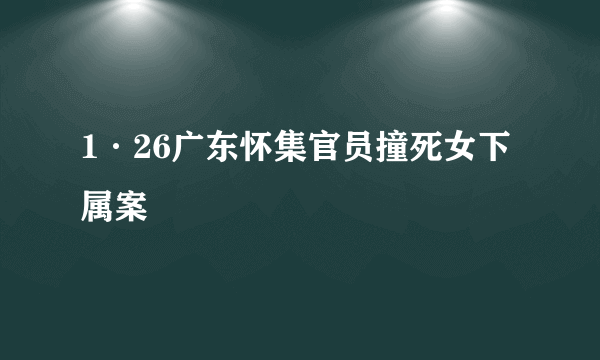 1·26广东怀集官员撞死女下属案