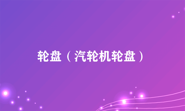 轮盘（汽轮机轮盘）