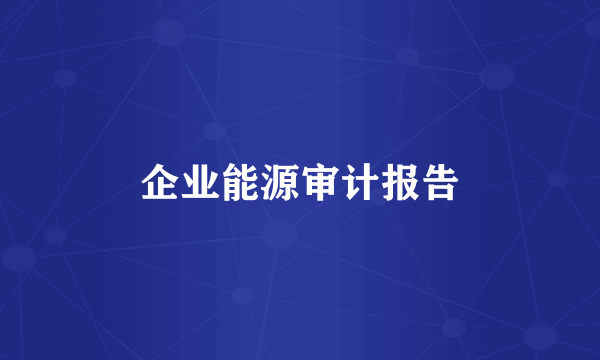 企业能源审计报告