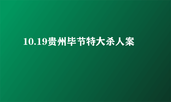 10.19贵州毕节特大杀人案