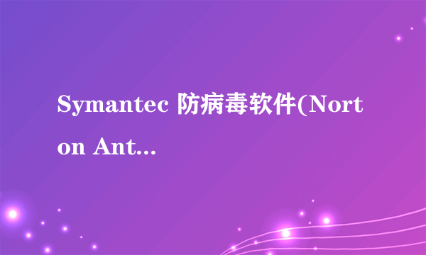 Symantec 防病毒软件(Norton Antivirus) 2009 简体中文版