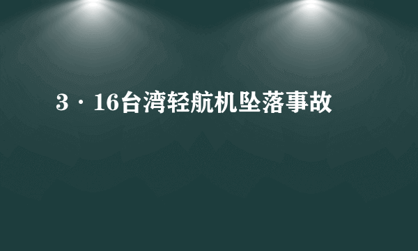 3·16台湾轻航机坠落事故
