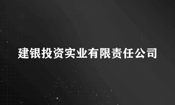 建银投资实业有限责任公司