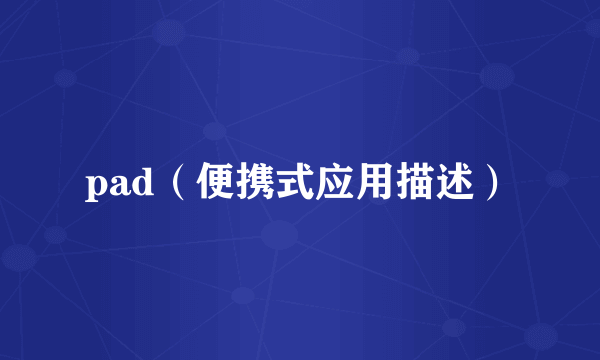 pad（便携式应用描述）