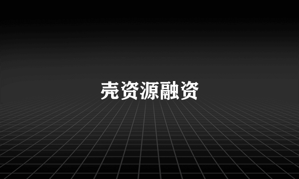 壳资源融资