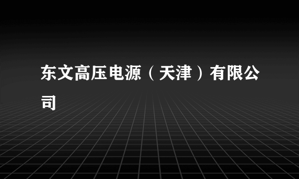 东文高压电源（天津）有限公司
