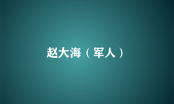 赵大海（军人）