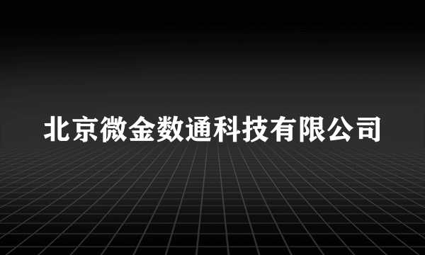 北京微金数通科技有限公司