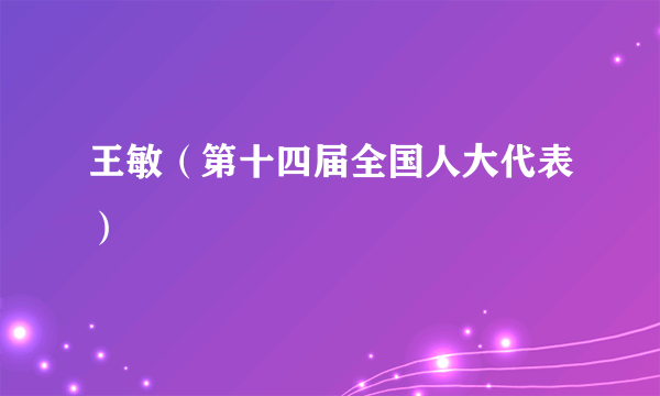 王敏（第十四届全国人大代表）