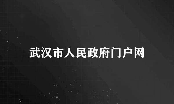 武汉市人民政府门户网