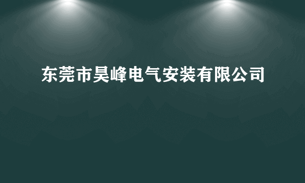 东莞市昊峰电气安装有限公司