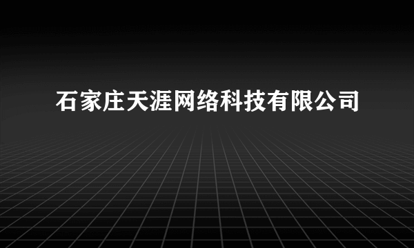 石家庄天涯网络科技有限公司