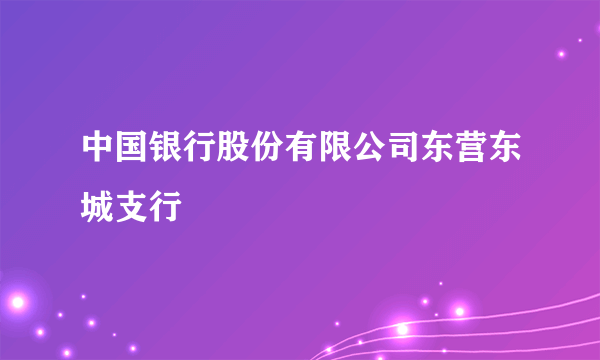 中国银行股份有限公司东营东城支行