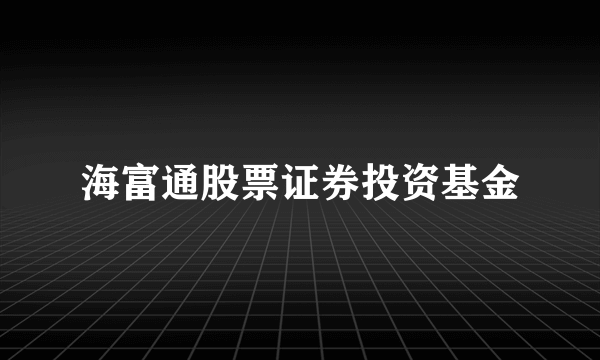 海富通股票证券投资基金