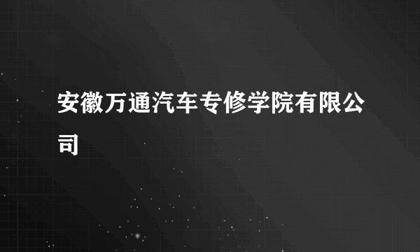 安徽万通汽车专修学院有限公司
