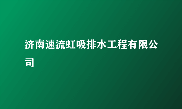 济南速流虹吸排水工程有限公司